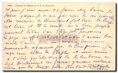 Kaplica Klasztoru Najświętszej Maryi Panny z Beauchêne — Wydawnictwo Artystyczne R. Berthou — Rewers
