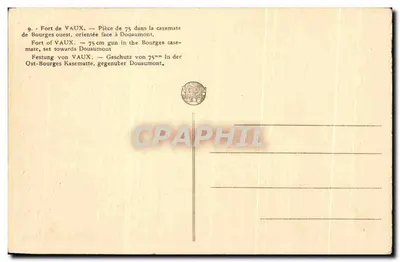 Fort de Vaux — Działka 75 cm w casemate Bourges zachodnia, skierowana w stronę Douaumont — Rewers