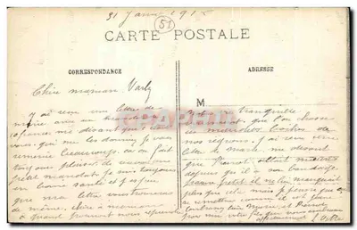 Reims — Widok z ulicy Klasztornej — zniszczenia wojenne 1914-1915 — Visé Paris 157 — Rewers
