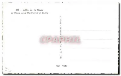 Valle del Mosa — El Mosa entre Monthermé y Deville — C.A.P. Letellier — Reverso