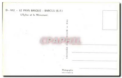 Barcus — Kościół i Pomnik — Rewers