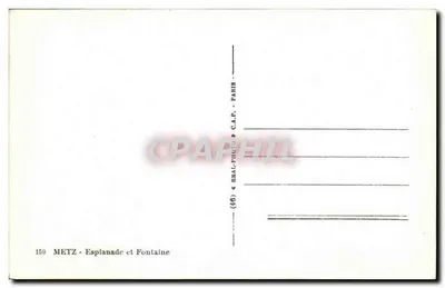 Metz - Esplanade en Fontein — Antieke ansichtkaart - n°150 — Achterkant