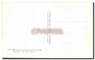 Eze — widok z drogi głównej — kolekcja «La Côte d'Azur» — Cléché — Rewers