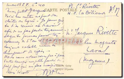 Caen (Calvados) — Liceum, Klasztor i Wieża Świętego Etienne — Gaby, nr 173 — Rewers