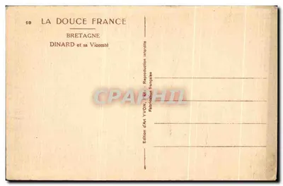 Dinard e sua Vicomtia — Bretanha — Edição de Arte YVON — Verso