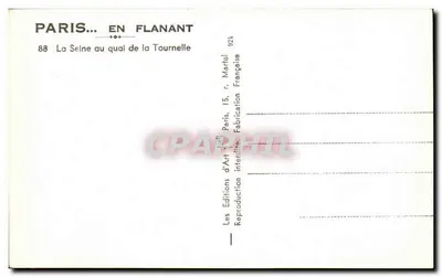 Notre-Dame di Parigi — vista dalla Senna nel molo della Tournelle — Les Editions d'Art Flanant, n°88 — Verso