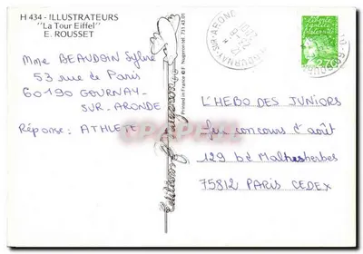 De Eiffeltoren — pixelillustratie — Uitgave F. Nugeron, n° H 434 — Achterkant