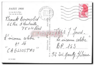 Paris 1900 — rue de la Paix — éditeur V. DELE — n° 44 75 0052 — Reverso