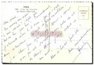 Paryż — Arc de Triomphe — Wydawnictwo L.A.T.I. nr 306 — Rewers