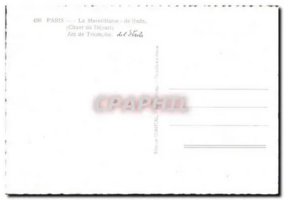 Paryż — Arc de Triomphe — Pieśń Marsezjusza Rude (Pieśń Odpłynięcia) — Rewers