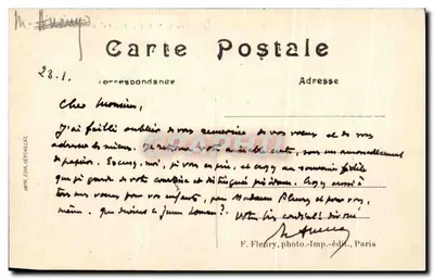 Paris (XI, XII e XX) — Panorama da Praça da Nação — As Colunas do Trono — Editor F. Fleury, Paris, n° 213 — Verso