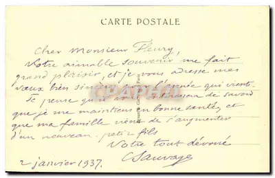 Paris, vista do Palácio de Justiça — E. Delebecque, n° 101126 K — Verso