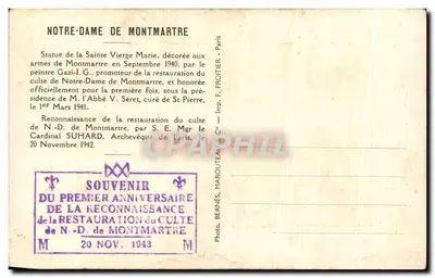 Najświętsza Maryja Montmartre — Katedra św. Piotra Montmartre — Paryż — Rewers