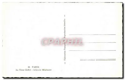 Wieża Eiffla — widok z Akademii Wojskowej — Rewers