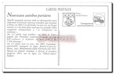 Nowe autobusy paryskie — Compagnie Centrale des Omnibus, linia 73 — Édition EID — Rewers