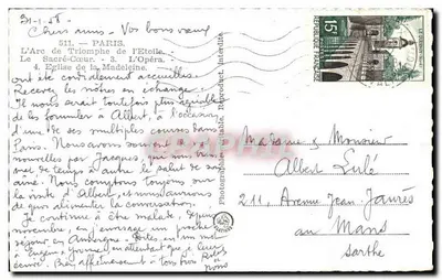 Paris — Arco do Triunfo, Coração Sagrado, Ópera, Panteão — Editor Lattière Mag. — Verso