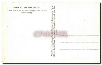 Paryż — Arc de Triomphe i Place de l'Étoile — Guy — Rewers