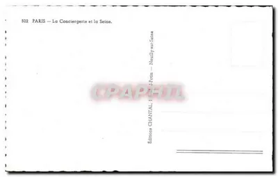 Paris — A Conciergerie e a Sena — Éditions Chantal — Verso