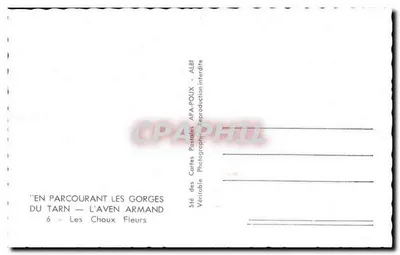 Les Choux Fleurs — Gorges do Tarn — L'Aven Armand — APA-POUX — Verso