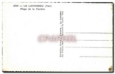 Plaża Favière — Le Lavandou (Var) — Éditions Marceau, Boulevard de Cimiez - Nice — Rewers