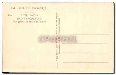 Saint-Tropez (Var) — Ogólny widok i Massif de l’Esterel — Les Éditions d'Art YVON, Paryż — Rewers