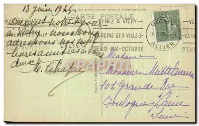 Quai de l'Allier i Côte St-Amand — Widok jesieni — Vichy, n°422 — Rewers