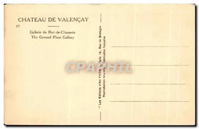 Zamek Valençay — Galeria parteru — Éditions d'Art YVON — Rewers