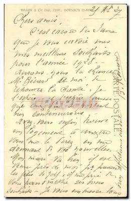 Aubure — Widok ku dolinie Orbey — wydawca Braun & Cie, Dornach — Rewers