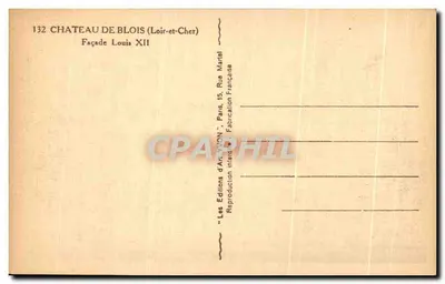 Castelo de Blois — Fachada de Louis XII — Edições d'Art WON — Verso