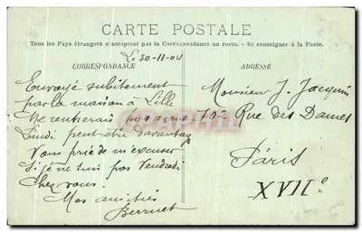 LILLE — Le Monument de Pasteur — éditeur A. LIQUEURS & PICGRIE, n°16 — Verso