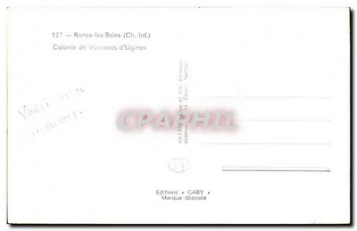 Colônia de Férias de Ugines — Ronce-les-Bains (Charente-Inférieure) — Edições Gaby — Verso