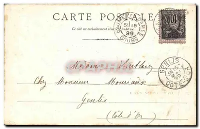 Bilhete postal antigo Les Hotels du Saut du Doubs — Verso