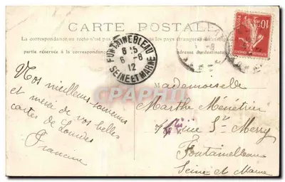 Albert (Somme) — Intérieur de la Basilique — Le Maître-Autel — G. Lelong à Albert — Verso