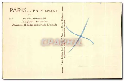 Parigi — Il Ponte Alexandre-III e l'Esplanade degli Invalidi — Yvon — Verso