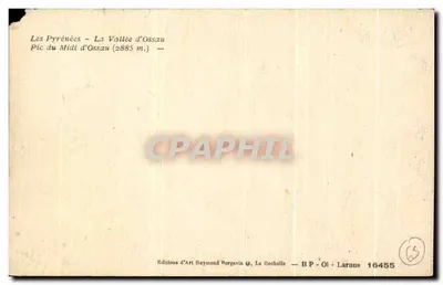 Les Pyrénées — La Vallée d'Ossau — Pic du Midi d'Ossau (2885 m.) — Éditions d'Art Raymond Bergevin, La Rochelle — Reverso