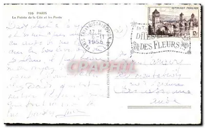 Paryż — Wierzchołek Cité i mosty — Wydawnictwo Chantal, nr 196 — Rewers