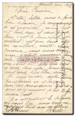 Loir - 1917 — G. Alléminet, Brest, naar Parijs — Achterkant