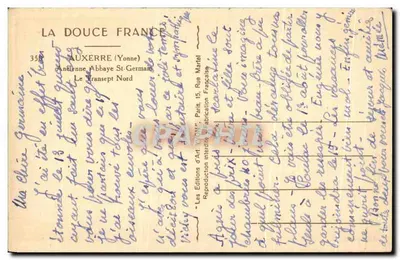 Auxerre (Yonne) — Abadia Saint-Germain, o transepto norte — Les Éditions d'Art 'VONI', Paris — Verso