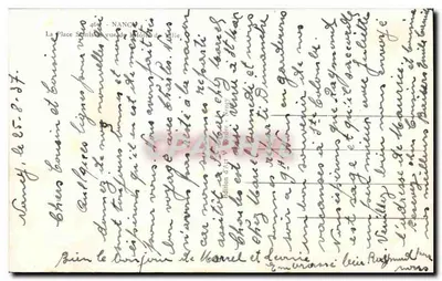 Nancy — Widok z Placu Stanisława z domu miejskiego — Wydawnictwo Artystyczne W. Bieder, nr 460 — Rewers