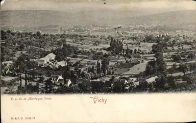 Vue panoramique de la Montagne Verte — Vichy — éditeur R.&J. D. n° 10183,12