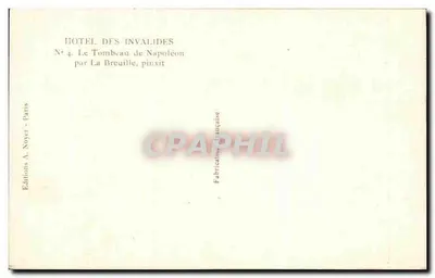 Túmulo de Napoleão — Hotel dos Invalidos — Editor A. Noyer, Paris — Verso