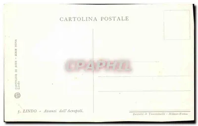 Lindos — Ruiny Akropolu — Cartoline di Rodi, seria Lindo, n°5 — Rewers