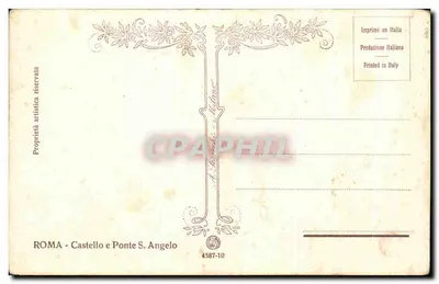 Rzym — Zamek i Most Świętego Anioła — Propriété artistique réservée, seria 4587-10 — Rewers