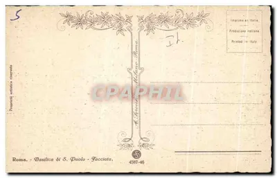 Basílica de São Paulo - Fachaleta — Roma — edição Facciate — Verso