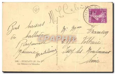 As Falésias de Haïcabra — Hendaye (B.-Pyr.) — Fototipia Marcel Duboy, 580 — Verso