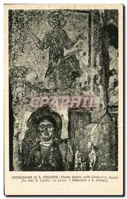 Catacumba de São Callisto — fresco na cripta de Santa Cecília — Associação 'Amici delle Catacombe' e Stab. Pezzini