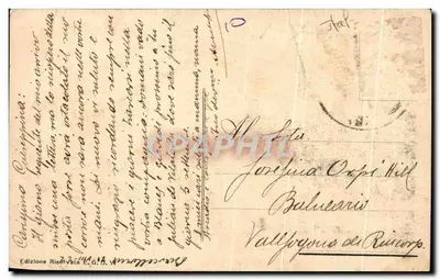 Rzym - Pałac Quirinalny — widok z obeliskiem i statuami — Wydawnictwo E. G.B. — Rewers