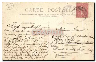 Eaux-Bonnes — Ogólna wizja i szczyt Ger — Éditeur Les Pyrénées, n° 435 — Rewers