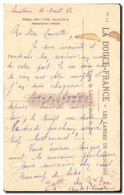 Landy Goscogne — Delikatna Francja — Wydawnictwo Art YVON, Neully-Paris, nr 75 — Rewers