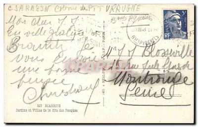 Biarritz — Jardins e Villas da Côte des Basques — editor Cap — Verso